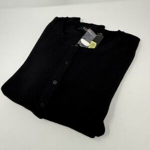 NWT Alex Marie Black 100% Cashmere Button Up Cardigan SZ XLarge